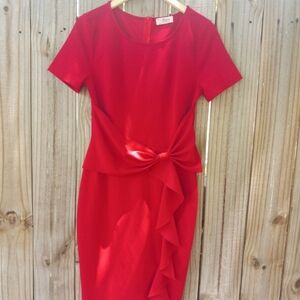 Hot Red Aisize Vintage Refined Dress